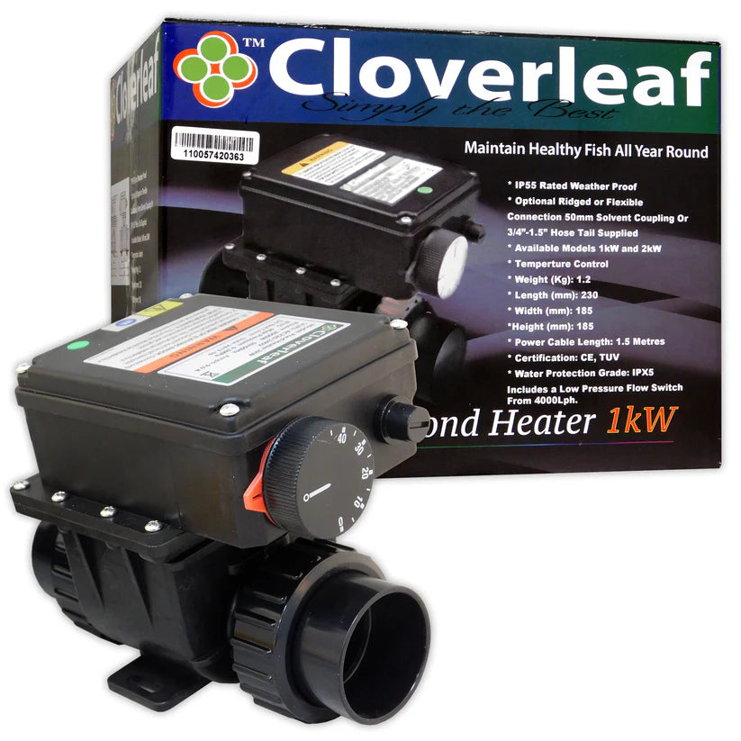 Cloverleaf 1kW Pond Heater Digital Stainless Body